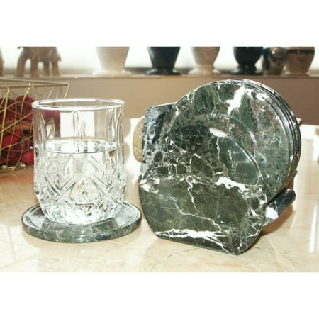 Coaster Zebra - Green Zebra Marble Coaster Set