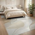 thumbnail image 3 of ODIKA 8'x10' Washable Area Rug Beige Neutral Tan Abstract Marbled Swirl Tonal Gradient Oatmeal for King Size Bedroom Under Bed, Master Suite, Non-Shedding, Easy Care, 3 of 7