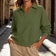 thumbnail image 4 of Hvogkswy Mock Neck Sweatshirt for Women Solid Casual Waffle-Weave Sweatshirts Fall Fashion Long Sleeve Pullover Sweatshirts, 4 of 9