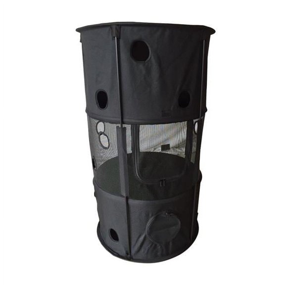 Climbertree Circular Obstacle Play-Active Travel Collapsible Travel Pet Cat House, Black - One Size