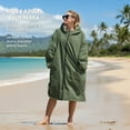 thumbnail image 4 of Lobmouse Swim Parka for Adult and Kids,Unisex Fleece Lined Hooded Swim Jacket,Waterproof Windproof Versatile Warm Coat Oversized Bat Wing Changing Poncho for Surfing Swimming, 4 of 11