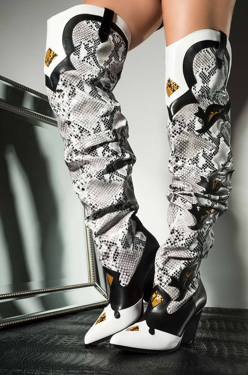 thigh high cowgirl boots