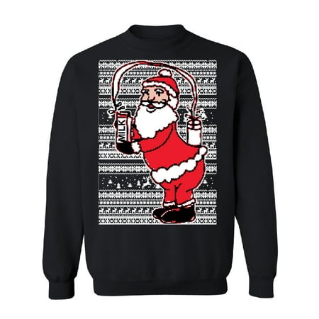 - Kardashian Sexy Milk Photo Funny Ugly Sweater Unisex Crewneck Black Small
