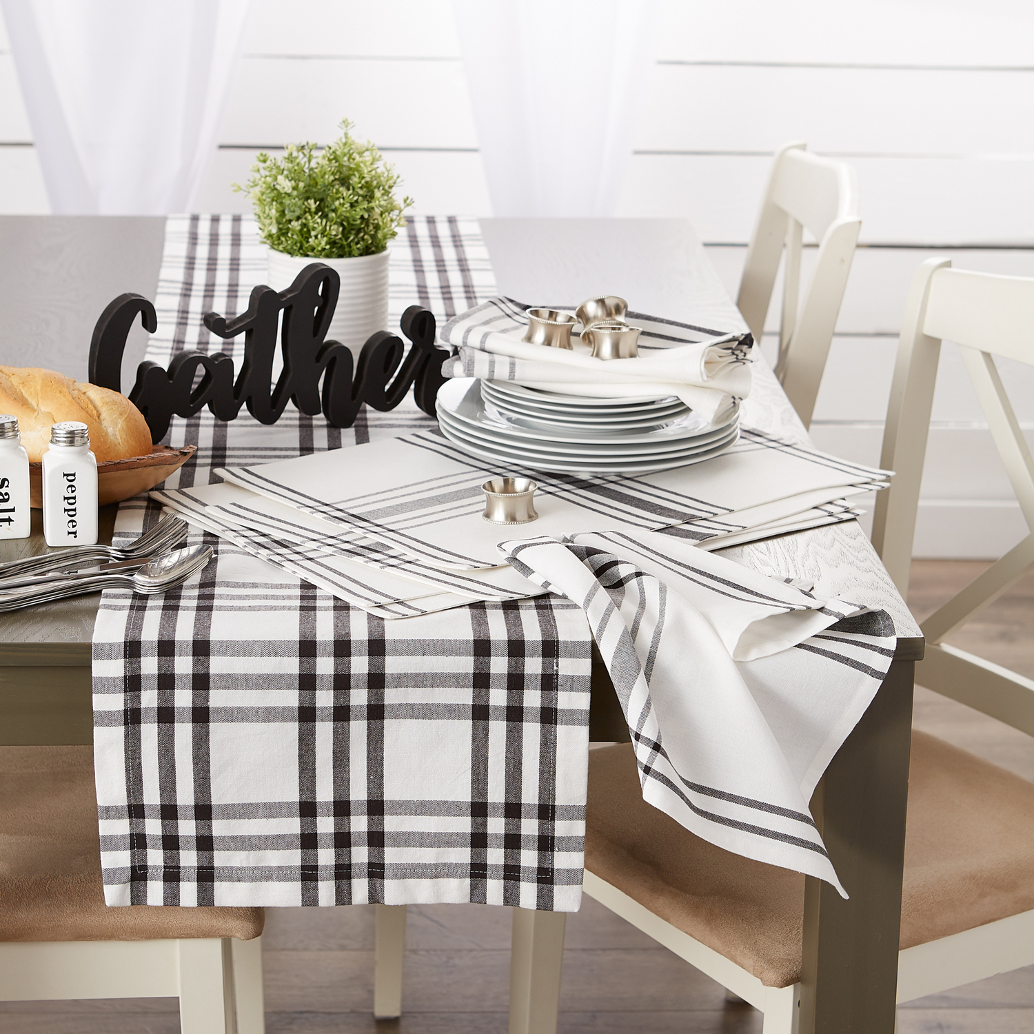 Black Home Sweet Farmhouse Placemat (Set of 6)