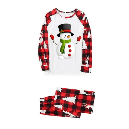 

Nomeni Women Mom Family Christmas Pajamas Cute Christmas Snowman Print Pajamas Plaid Holiday Pajamas Set Parent