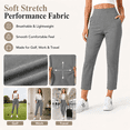 thumbnail image 5 of Feekit Women's Stretch Golf Pants High Waist Ankle Dress Pants Casual Business Travel Work Pants with 4 Pockets, 5 of 8