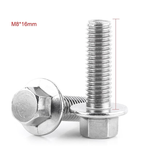 Tornillo de brida Nikou 10 piezas M8 de acero inoxidable, tornillo de Cabeza con brida
