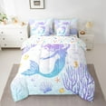 thumbnail image 2 of Castle Fairy Children Teens Marine Mermaid Princess Twin Bedding Sets 7-Piece,Bling Gradient Glitter Bedding Comforter Set Microfiber,Sea Underwater World Breathable Sheet Sets,Ultra Soft Home Decor, 2 of 8