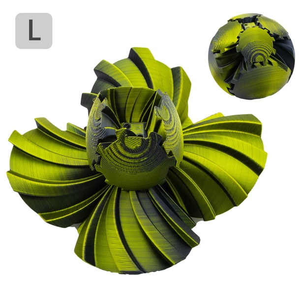Juguete antiestrés giratorio con engranaje impreso en 3D Likrtyny 10 Cm Oro negro