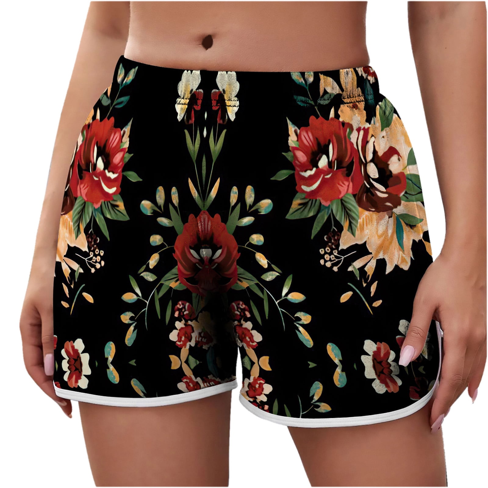 YYDGH Women's Swim Shorts Summer Floral Board Shorts with Pockets