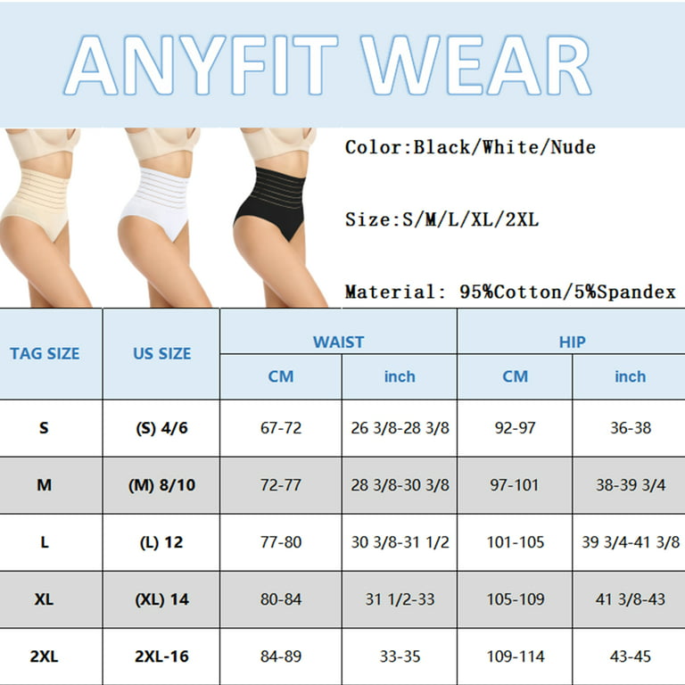 ANYFIT WEAR 2 Pack High Waisted Body Shaper Panties Shapewear for Women  Tummy Control Slimming Girdle Underwear