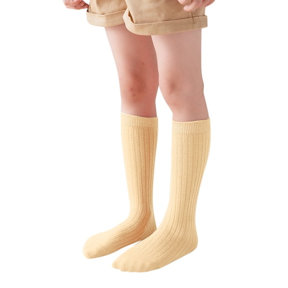 REDARER Kids' Cotton Crew Socks - Solid Color Stackable Socks for Boys & Girls, Soft Unisex Toddler Socks