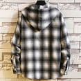 thumbnail image 5 of Fesfesfes Casual Jacket Men's Plaid Shirt Loose Long Sleeve Shirt Winter Coat Hooded Tops Outwear & Jackets, 5 of 6