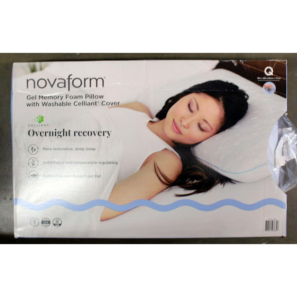 Novaform Overnight Recovery Gel Memory Foam Pillow Queen 18x28"