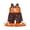 Orange, variant on Toddler Girls Halloween Overalls Adorable Ghost/Skull Embroidery Sleeveless Bell Bottoms Jumpsuit