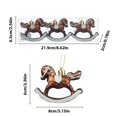 thumbnail image 3 of HomeDM 6Pcs Christmas Rocking Horse Plastic Ornaments Hanging Pendant for Christmas Tree Decorations Keepsake Gifts for Women Men Holiday Party Decor Coffee 3.15"x2.36", 3 of 7