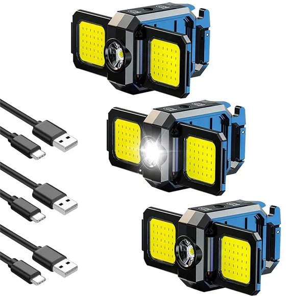 From Xiao Bei strict selection Mini Multifunctional LED Flashlight Keychain Light Double COB Lights USB Rechargeable with 90° Foldable Emergency Portable Light
