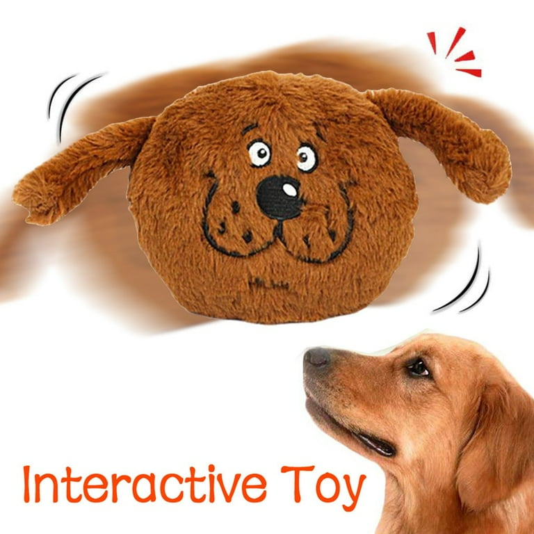 OAVQHLG3B Interactive Dog Toys Self Moving Dog Toy Battery Operated  Vibrating Giggle Ball and Chewable Plush Covers for Small and Medium Dogs  to and