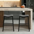 thumbnail image 3 of Gymax Set of 2 Saddle Bar Stools Bar Height Kitchen Chairs w/ Rubber Wood Legs Black, 3 of 10