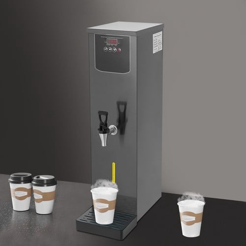 Hot Water Dispenser, 30L 3000W Boiling Water Machine with Step Heating, 110V, Stainless Steel, Fast Heating, Anti-Dry Burn Protection, for Office, Home, Commercial Use, Silver