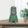 thumbnail image 4 of 1 pieza de estatua antigua de la Isla de Pascua con acentos de estilo retro, monolito romano para escritorio Gris 6, 4 of 8