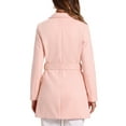 thumbnail image 4 of MODA NOVA Juniors Notch Lapel Double Breasted Belted Mid Length Trenchcoat, 4 of 7