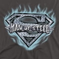 thumbnail image 2 of Superman T-Shirt Man of Steel Shield Unisex Graphic Tee For Men & Women Charcoal, 2 of 7