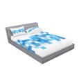 thumbnail image 2 of Ambesonne Abstract Fitted Sheet & Pillow Sham Set, 3D Mosaic Geometric, Full, Pale Blue Blue White, 2 of 2