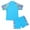 Sky Blue, variant on MSemis Kids Girls Two Piece Swimwear Printed Rash Guard Swimming Shirt and Shorts