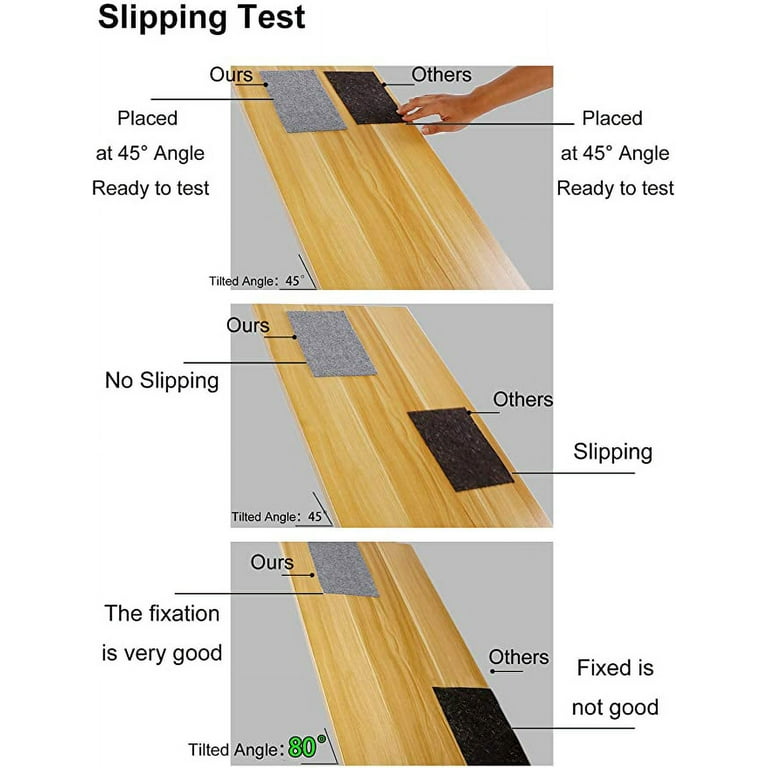 1/8 Thick Non Slip Area Rug Pad , ( Felt + Rubber ) Double Layers Carpet  Mat , Anti Skid Rug Grip Provides Protection for Tile and Hardwood Floors 2