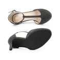 thumbnail image 4 of BLISSFUL STEP Women's Shoes Round Toe Stiletto Heel T-Strap Sandals Gray 5.5, 4 of 7