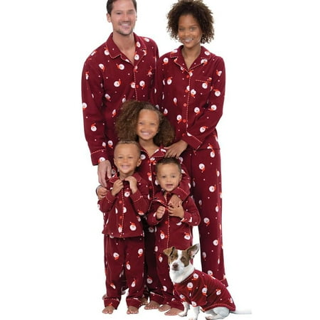 

Christmas Matching Family Pajamas Santa Claus Print Long Sleeve Button Down Graphics PJ Set For Women Men Kids Baby And Pets