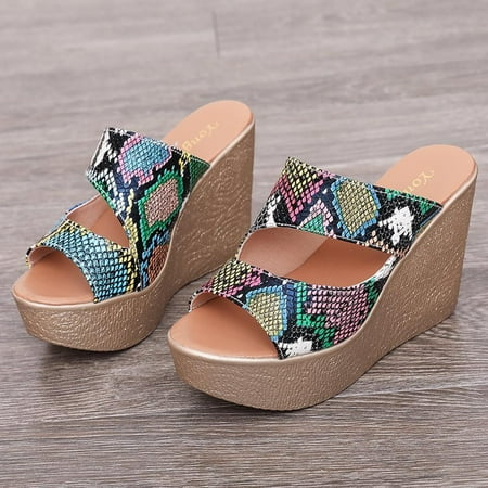 

BRISEZZS Womens Heeled Sandals- New Style Casual Ankle Strap Buckle Strap Summer Sandals #317 Green-5-5.5
