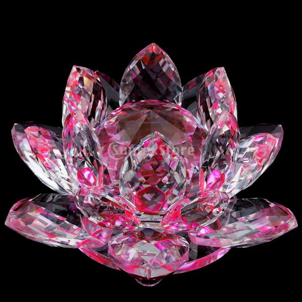 Mini Modelo de Feng Shui de Budista Flores de Loto Decoraciones Oficina Artesanía de Cristal Rosa C Soledad Ornamento de cristal de Lotus