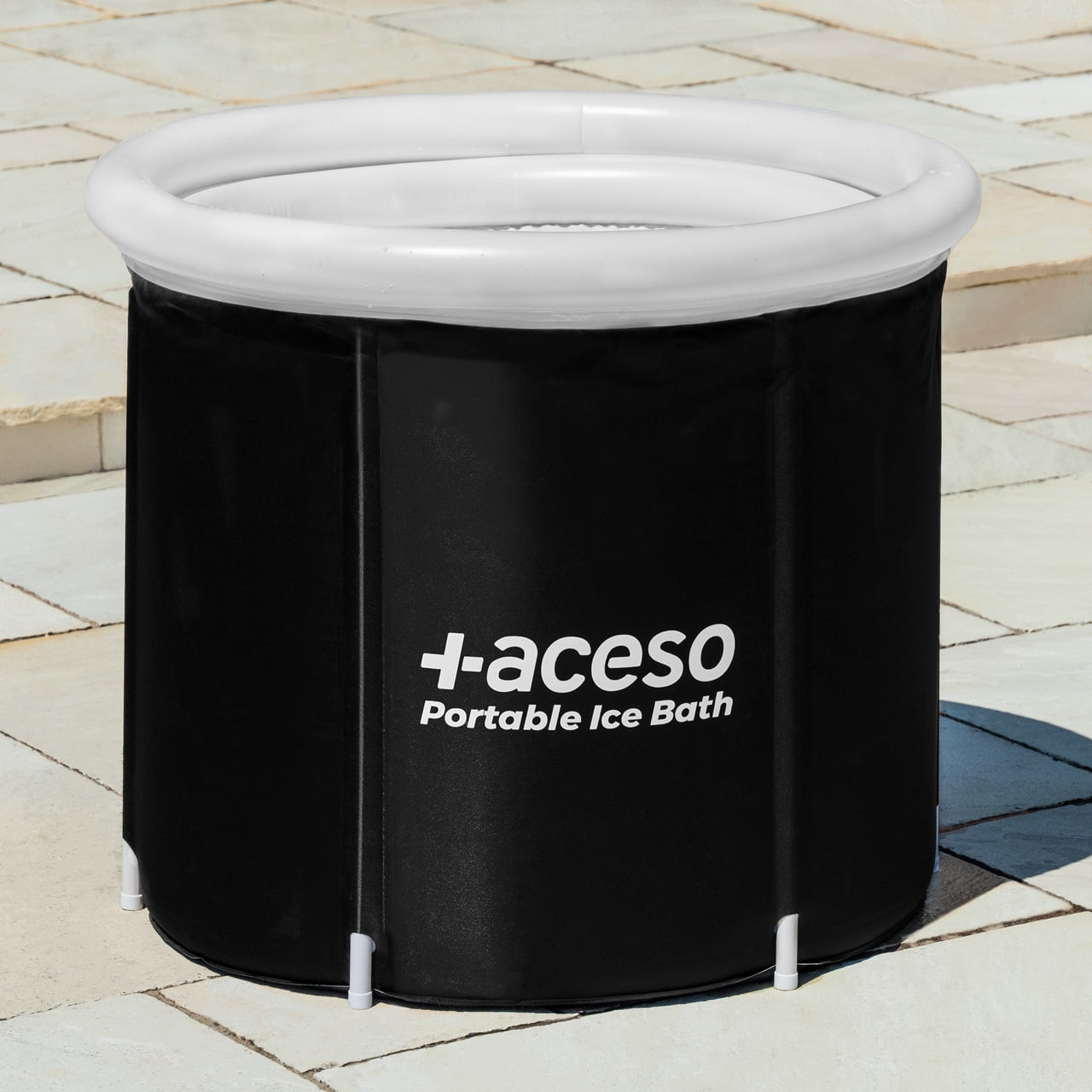 ACESO Portable Ice Bath | Cold Water Therapy Recovery Tub for Athletes | 100 Gallon Capacity Cold Plunge Tub with Inflatable Thermal Lid and All-Weather Cover