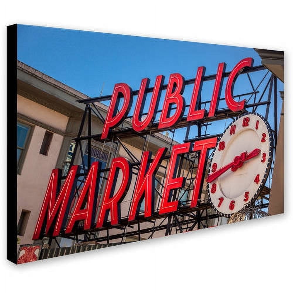 Trademark Fine Art "Public Markets Neon" Canvas Art by Yale Gurney