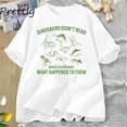 thumbnail image 3 of Camiseta retro Los dinosaurios no leían Camisetas gráficas para mujeres y hombres Camisetas para amantes de los libros Camisetas de animales de los años 90 Regalos de lectura Ropa para mujeres, 3 of 5