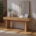 thumbnail image 3 of Yardi Yarda Rectangular Minimalist Wooden Bench, Versatile Bench with Solid Wood Construction for Indoor, Brown, 3 of 7