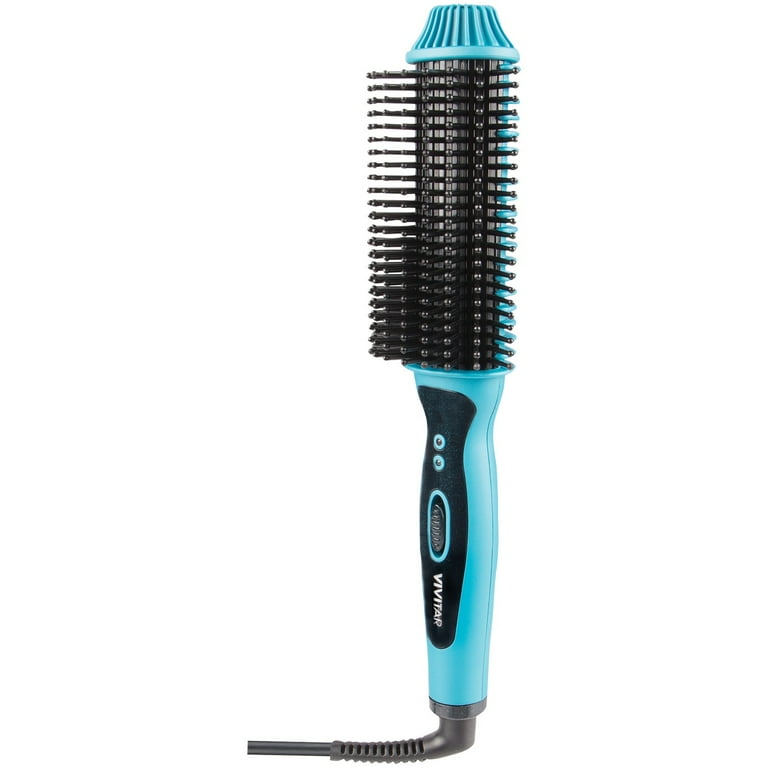 Vivitar Ceramic Hair Curling/Straightening Brush, Aqua