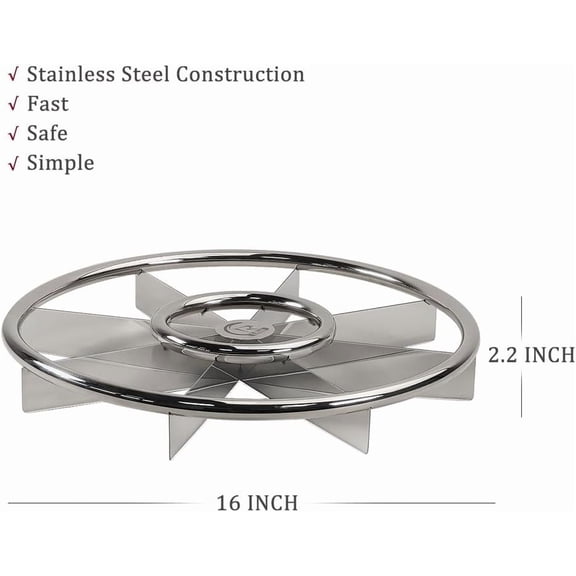 LRUI 16 Inch Round Pizza Cutter, Heavy Duty Stainless Steel 8 Equal Pizza Slicer.Professional Pizza Cutting Tools