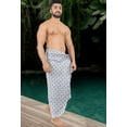 thumbnail image 4 of LA LEELA Men's Holiday Pareo Standard Swimsuits Elegant Vacation Sarong Swimwear Long Swim Beach Wrap One Size Anchor, White Summer Vacation, 4 of 5