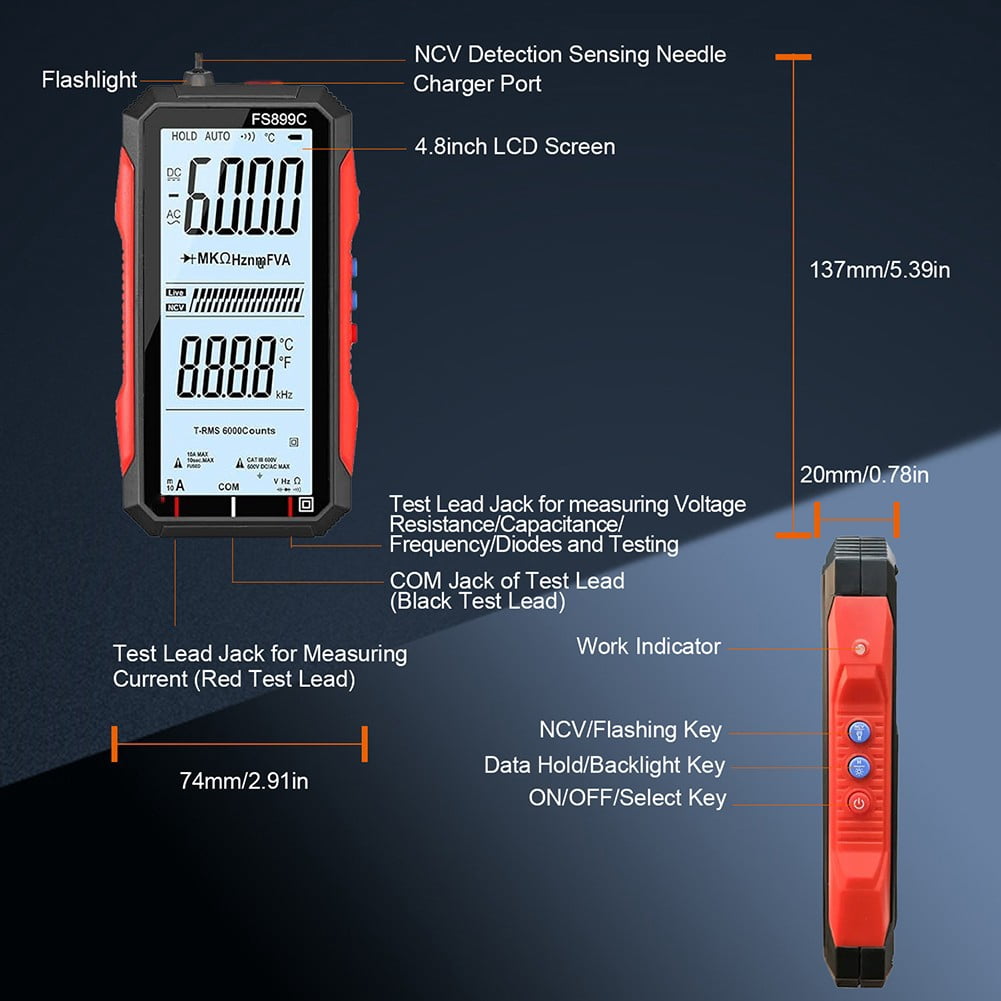 Multimeter with USB C Charging Capability for Accurate Electrical Readings
