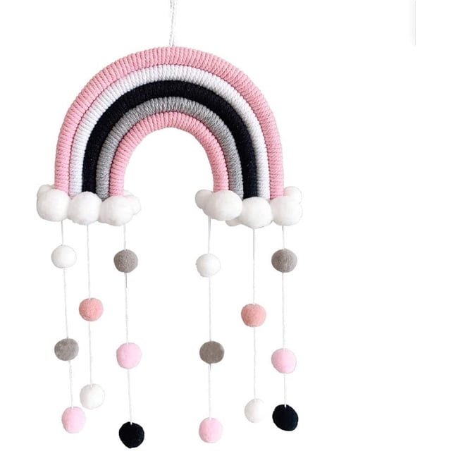 Macrame Arco Iris colgante de pared decoración del hogar Boho habitación decoración tapiz tejido a mano niños decoración de pared Sailing Electrónica