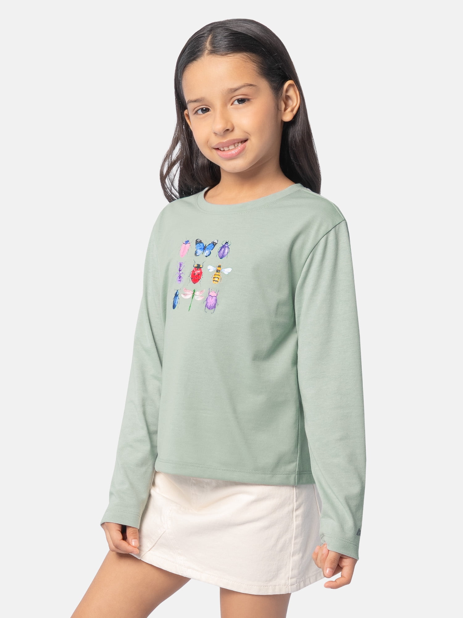 Ozark Trail Girl's Graphic Long Sleeve Tee, Sizes 4-18 & Plus