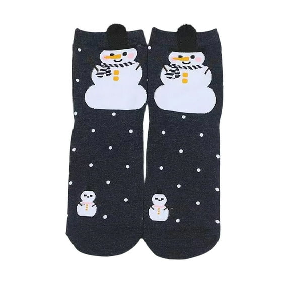Xfvqtps Women Christmas Stocking Cute Christmas Pattern Thick Winter Warm Home Floor Knit Socks Multicolor-04