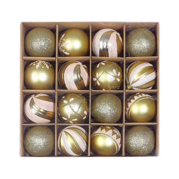 16Pcs Christmas Tree Balls Shatterproof Decorations Ornaments Party Decor