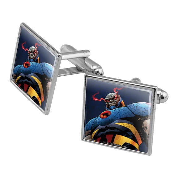 Superman Darkseid Character Square Cufflink Set - Silver or Gold