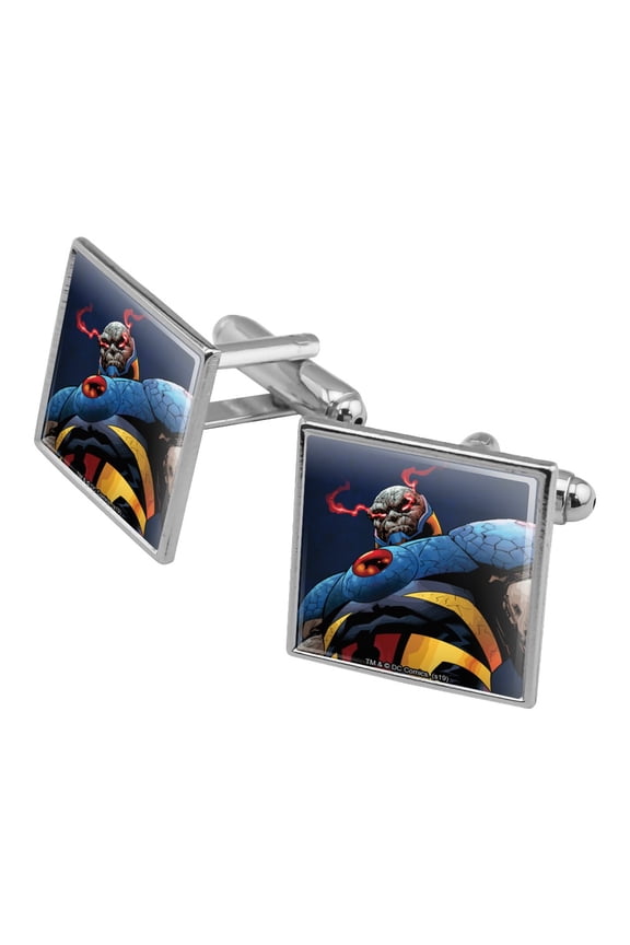 Superman Darkseid Character Square Cufflink Set - Silver or Gold