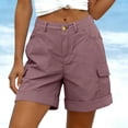 thumbnail image 6 of Jean Shorts Long New Women’s Cargo Shorts Summer Outdoor Fitness Shorts High Waist Workout Yoga Running Bottoms with Pockets Pinks XXL, 6 of 8