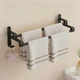 thumbnail image 1 of TIMIFIS Storage Rack No Hole Bathroom Wall-Mounted Double Rod Bath Bathroom Kitchen Multifunctional Towel Rack Storage Shelf Toothbrush Holders, 1 of 6